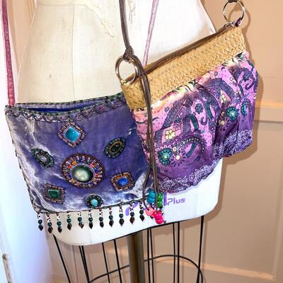 Lot 195 Embroidered 2 Cross Body Bags Boho