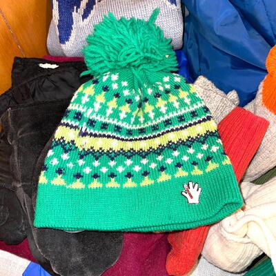 Lot 200 Vintage Cold Weather Group Used Hats Socks Gloves Rain Gear Ski Pants