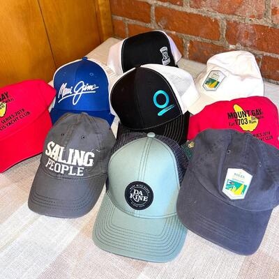 Lot 201 Group 9 Baseball Style Caps Travel & Sports Related 9 pcs