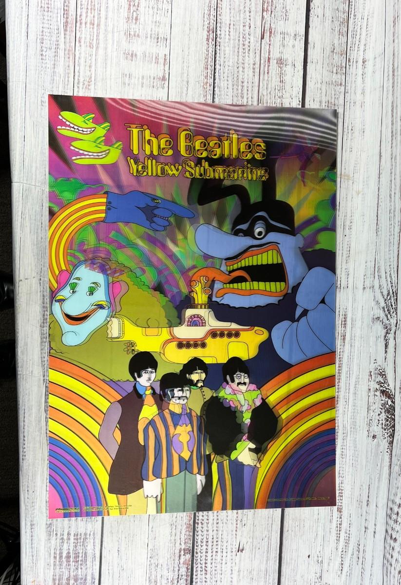 BEATLES The Yellow Submarine Poster Psychedelic 3D Lenticular Laminate 18.5x26.5 deals