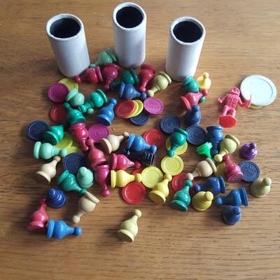Bag 'O Miscellaneous Vintage Game Pieces
