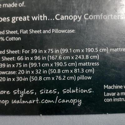 Canopy twin size cotton sheet set