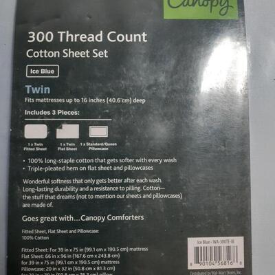 Canopy twin size cotton sheet set