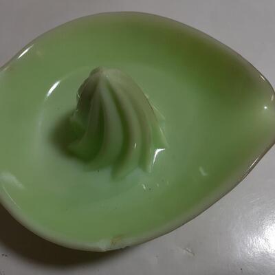 Vintage green glass citrus juicer