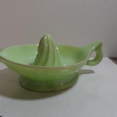 Vintage green glass citrus juicer