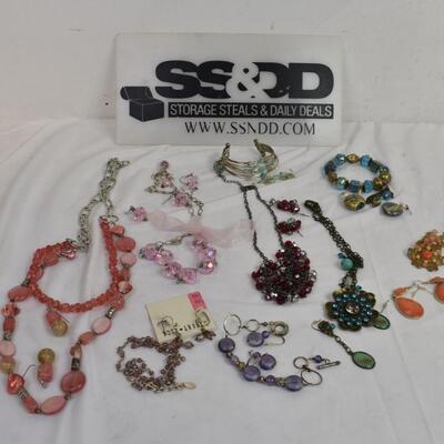 Costume Jewelry, 9 various sets of Necklaces/Earrings, Bracelet /Earrings