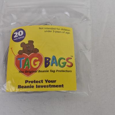 Tag Bags to protect ty beanie tags: 20ct PER bag, 10 bags total, NEW old stock