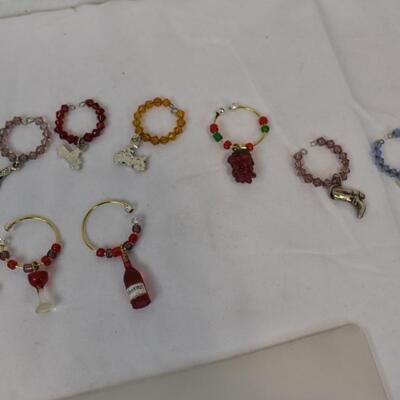 18 Wine Glass Charms, Cheese, Grapes, Cactus