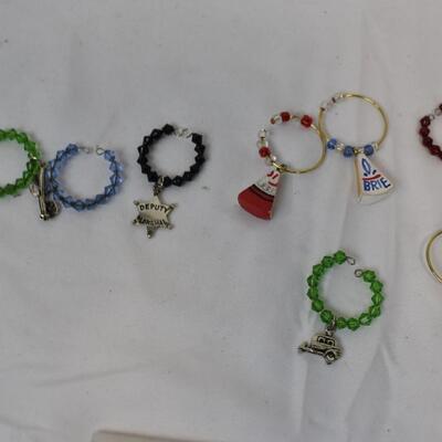 18 Wine Glass Charms, Cheese, Grapes, Cactus