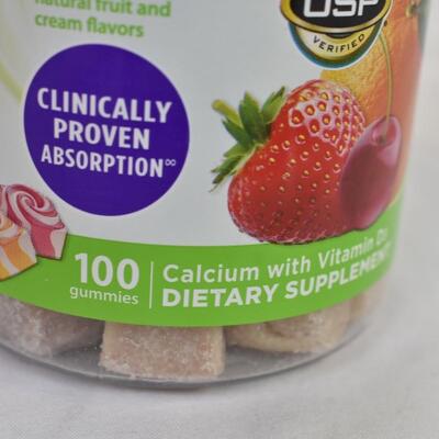 Calcium+D, bone & teeth support gummy vitamins,100ct, New, EXPIRED 1/2022