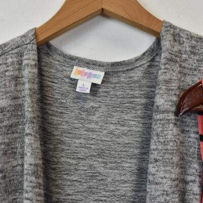 LuLaRoe: qty 4, "Joy" Long Duster Sweater Vests sizes (3) L- (1) XL
