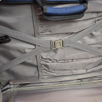 2 Temple Clothing Bags: black, blue: both w/long shoulder strap