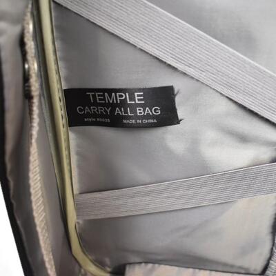 2 Temple Clothing Bags: black, blue: both w/long shoulder strap