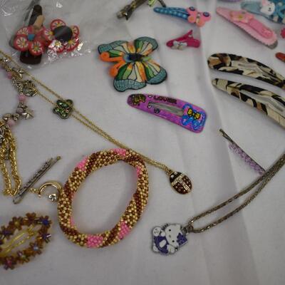 Kids jewelry/hair clips lot: 20+ pcs