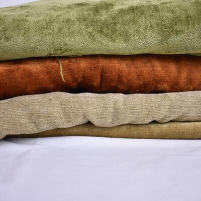 4 pcs Drapery Style Crafting Material: light brown, rust, green, LARGE pieces