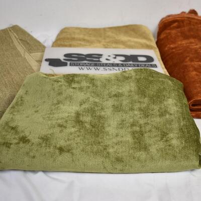 4 pcs Drapery Style Crafting Material: light brown, rust, green, LARGE pieces