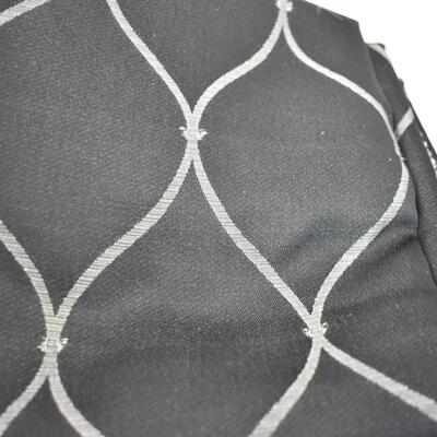 3 pc Material: Black, White sheer w/silver snowflakes, Red