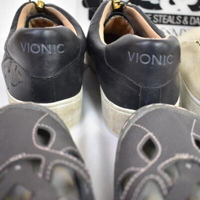 4 pc Women's: 3 prs shoes, 1 pair sandals Sizes 10M-11M, Vionic, JBU, Baretraps