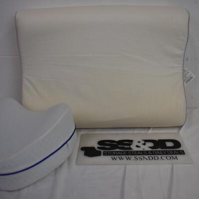 Knee & Neck Foam Support Pillows: both have zipper to remove foam for cleaning