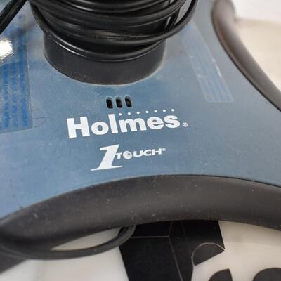 10in Holmes Blizzard 1Touch Oscillating fan w/push buttons, blue/black