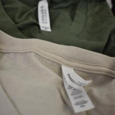 8 Womens T-shirts: Bella Canvas brand, 7 v-neck, 1 rounded neck sizes 2XL-3XL