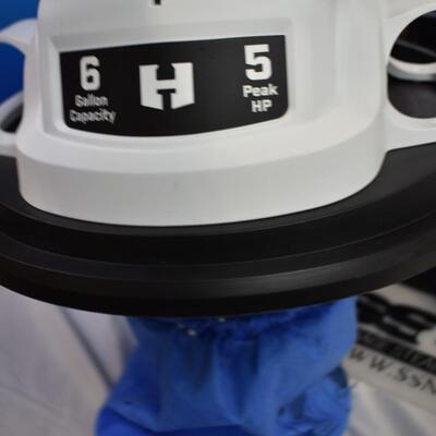 Hart 6 gallon stainless steel wet/dry vac, missing tubing & attachments, WORKS