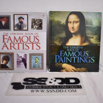 2 Books: hardcover, Usborne books of "Famous Artists" "Famous Paintings"