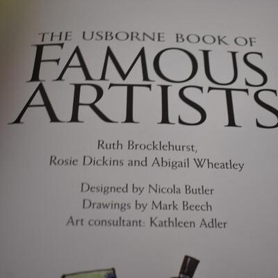 2 Books: hardcover, Usborne books of "Famous Artists" "Famous Paintings"