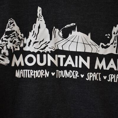 Adult t-shirt: 2XL, V-neck Bella Canvas Brand Disney Mountains 