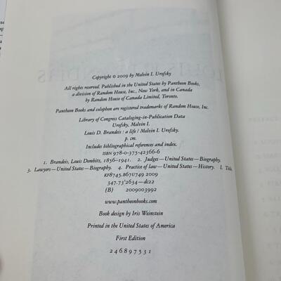 #239 Louis D. Brandeis A Life by Melvin I. Urofsky- Hardback Book