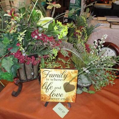 Floral Arrangement & Clock