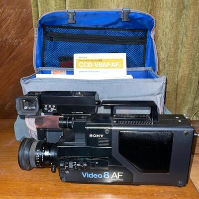 Lot 203 Vintage Sony Video Camera Recorder 8 AF with Soft Case and Accessories