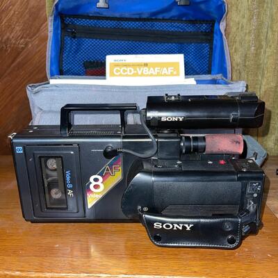 Lot 203 Vintage Sony Video Camera Recorder 8 AF with Soft Case and Accessories