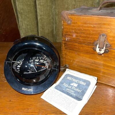 Lot 205 Saturn Aqua Meter Marine Compass Wooden Case + Instructions 194