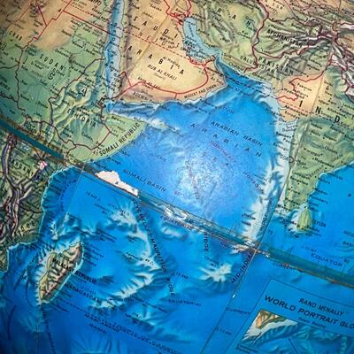 Lot 210 Topographical Globe Rand McNally 16.5"