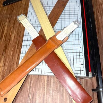 Lot 217 Slide Rulers Paper Cuter Drafting T-Square