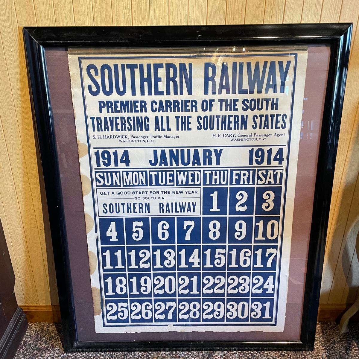 3ft Tall 1914 12Month Southern Railway Calendar (BR SS