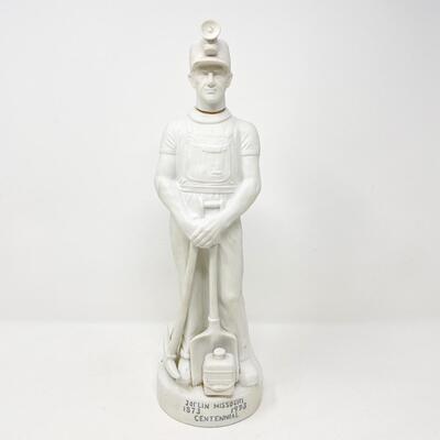 1973 CENTENNIAL JOPLIN MISSOURI COAL MINER PORCELAIN WHISKEY DECANTER - EMPTY