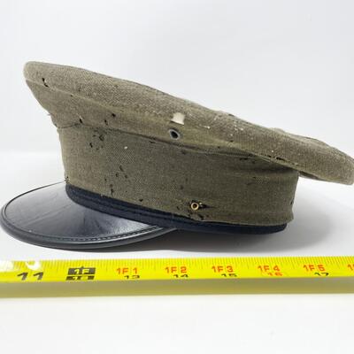 WW2 MARINE CORPS GREEN WOOL HAT - SIZE 6 7/8