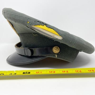 WW2 MARINE CORPS HAT W/ UNIQUE WENTWORTH MILITARY ACADEMY PIN