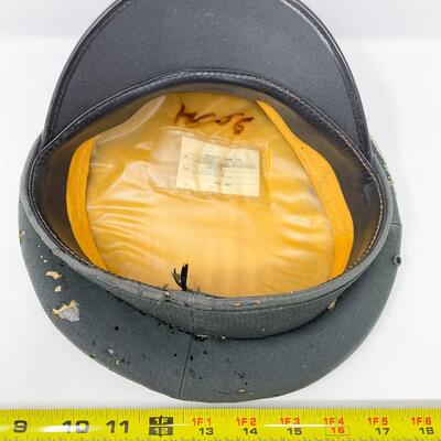 WW2 MARINE CORPS HAT W/ UNIQUE WENTWORTH MILITARY ACADEMY PIN