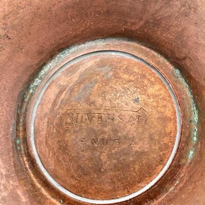 VINTAGE UNIVERSAL COPPER & BRASS SUGAR & CREAMER SET