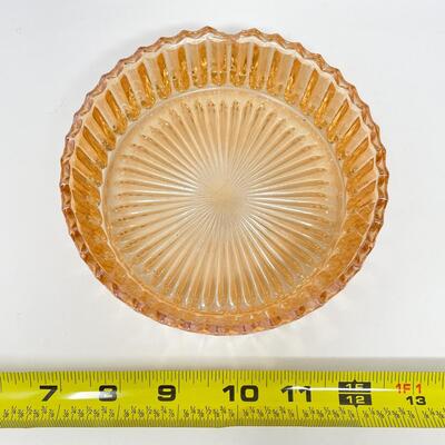 VINTAGE 5.5â€ PINK/PEACH DEPRESSION GLASS DISH