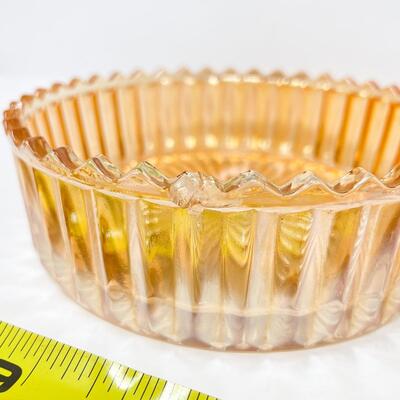 VINTAGE 5.5â€ PINK/PEACH DEPRESSION GLASS DISH