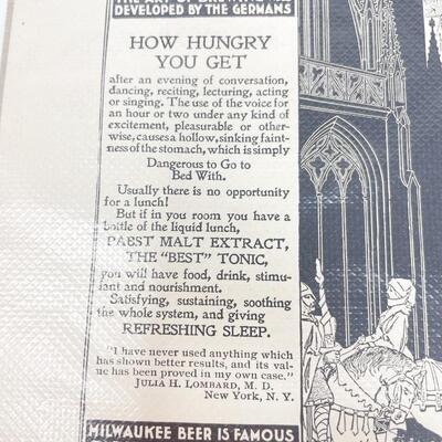 1899 PABST MILWAUKEE BEER ADVERTISEMENT