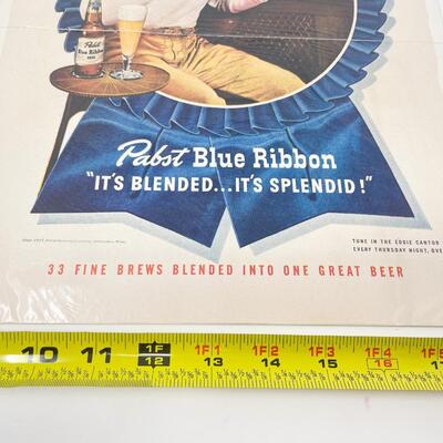1947 PABST BLUE RIBBON BEER LIFE MAGAZINE ADVERTISEMENT - EDDIE CANTOR QUARTERBACK