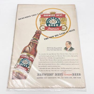 VINTAGE BREWERâ€™S BEST PILSENER BEER ADVERTISEMENT