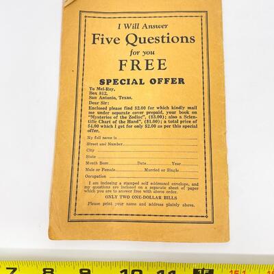 VINTAGE â€œBOOK OF DREAMSâ€ PAMPHLET - INTERPRET YOUR DREAMS!