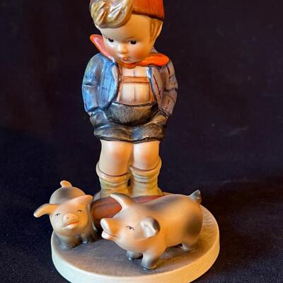 Charming Earlier Hummel #66 Farm Boy w pigs TMK-2 Late 1950s