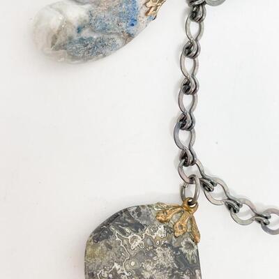 STERLING SILVER & STONE BRACELET